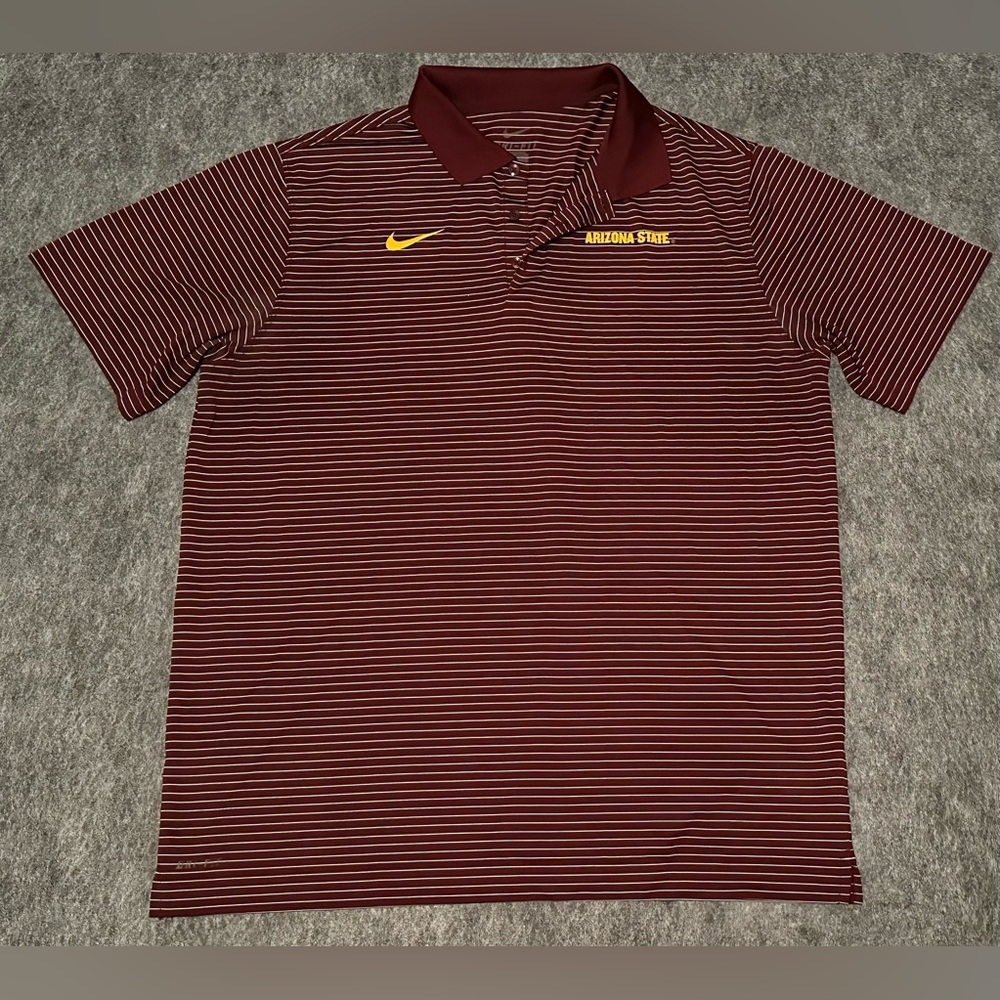 Vintage Men’s Nike Arizona State Sun Devils Maroon Red/Gold Performance Polo- XL